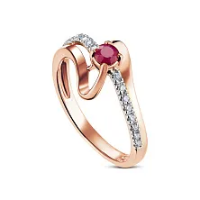 Женское кольцо из золота с бриллиантом и изумрудом по цене от 47 500 ₽