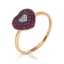 Женское кольцо из золота с бриллиантом и рубином по цене от 50 400 ₽