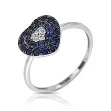 Женское кольцо из золота с бриллиантом и сапфиром по цене от 35 850 ₽