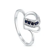 Женское кольцо из золота с бриллиантом и сапфиром по цене от 32 445 ₽