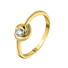 Женское кольцо из золота с бриллиантом по цене от 40 635 ₽