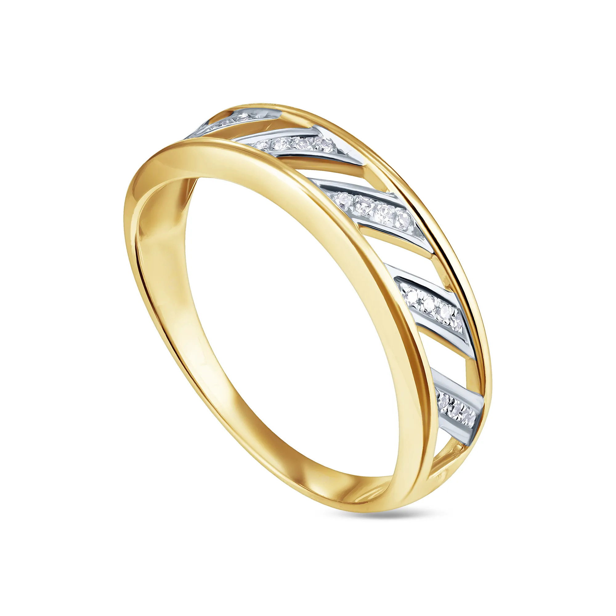 Женское кольцо из желтого золота с бриллиантом