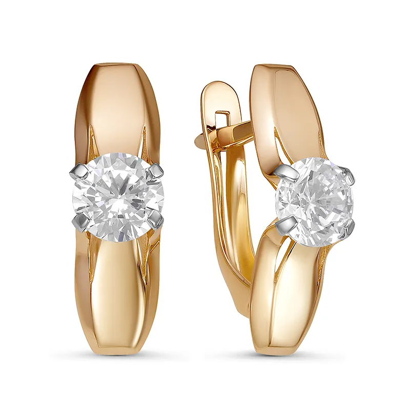 Серьги из золота с фианитами