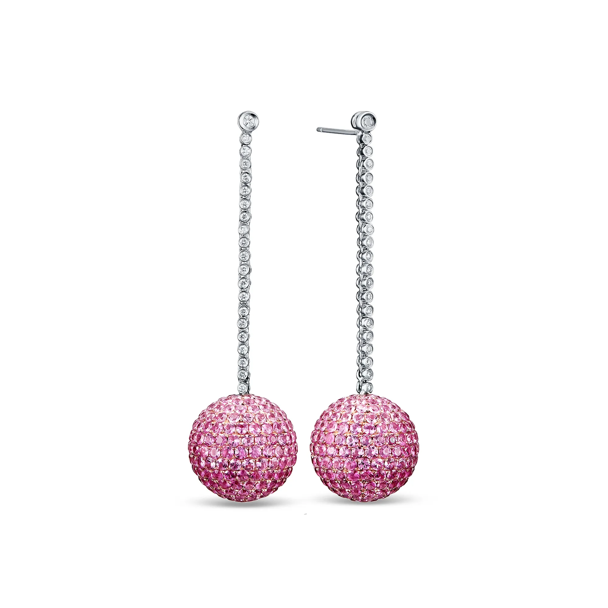 Женские серьги из золота с бриллиантом и сапфиром