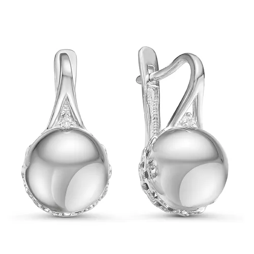 Серьги из серебра с фианитами