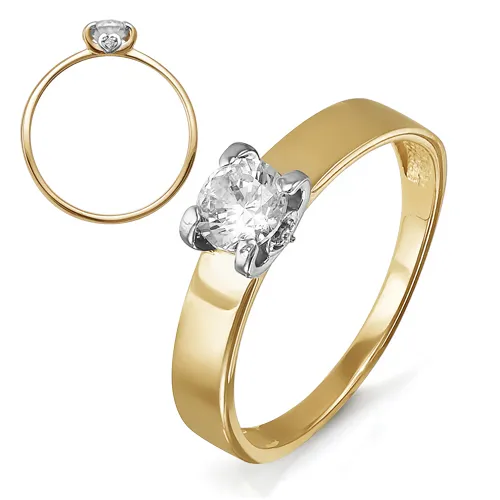 Кольцо из золота с фианитами