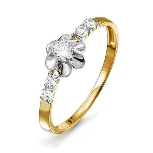 Кольцо из золота с фианитами