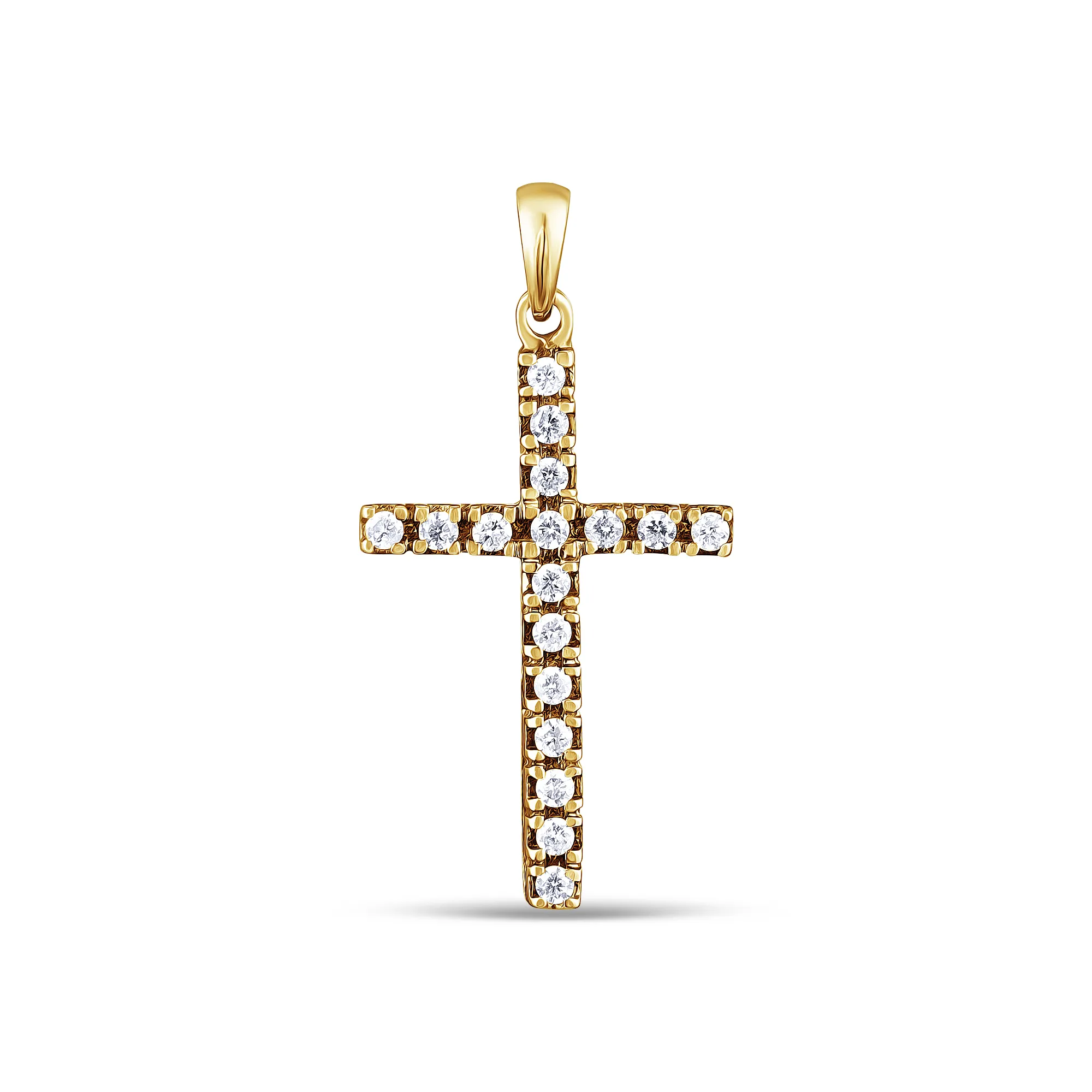 Крестик из золота с бриллиантом