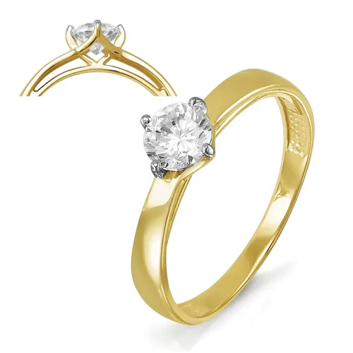 Женское кольцо из золота с фианитами