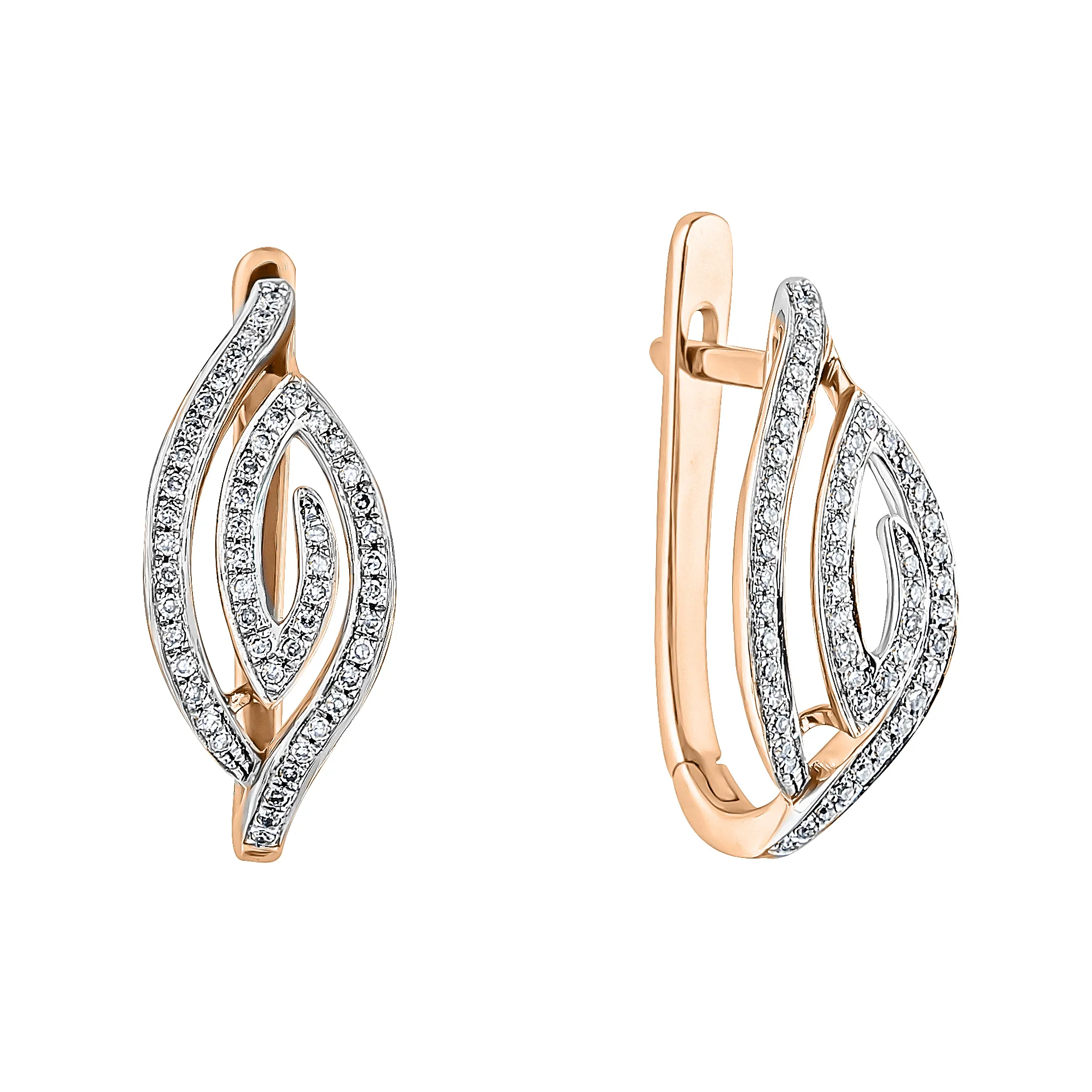 Женские серьги из золота с бриллиантом