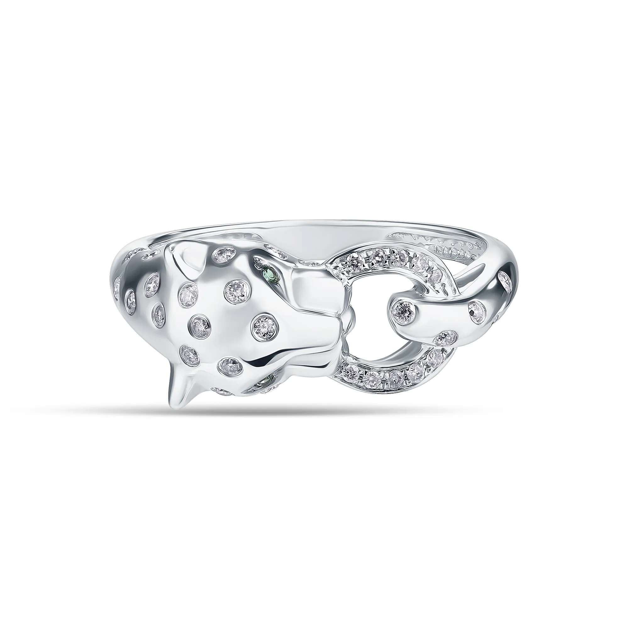 Женское кольцо из золота с бриллиантом и гранатом