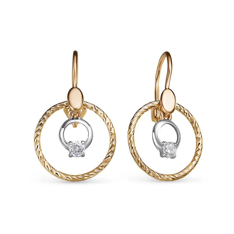 Серьги из золота с фианитами