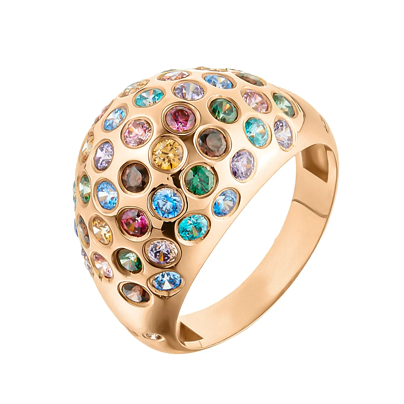 Женское кольцо из золота с фианитами