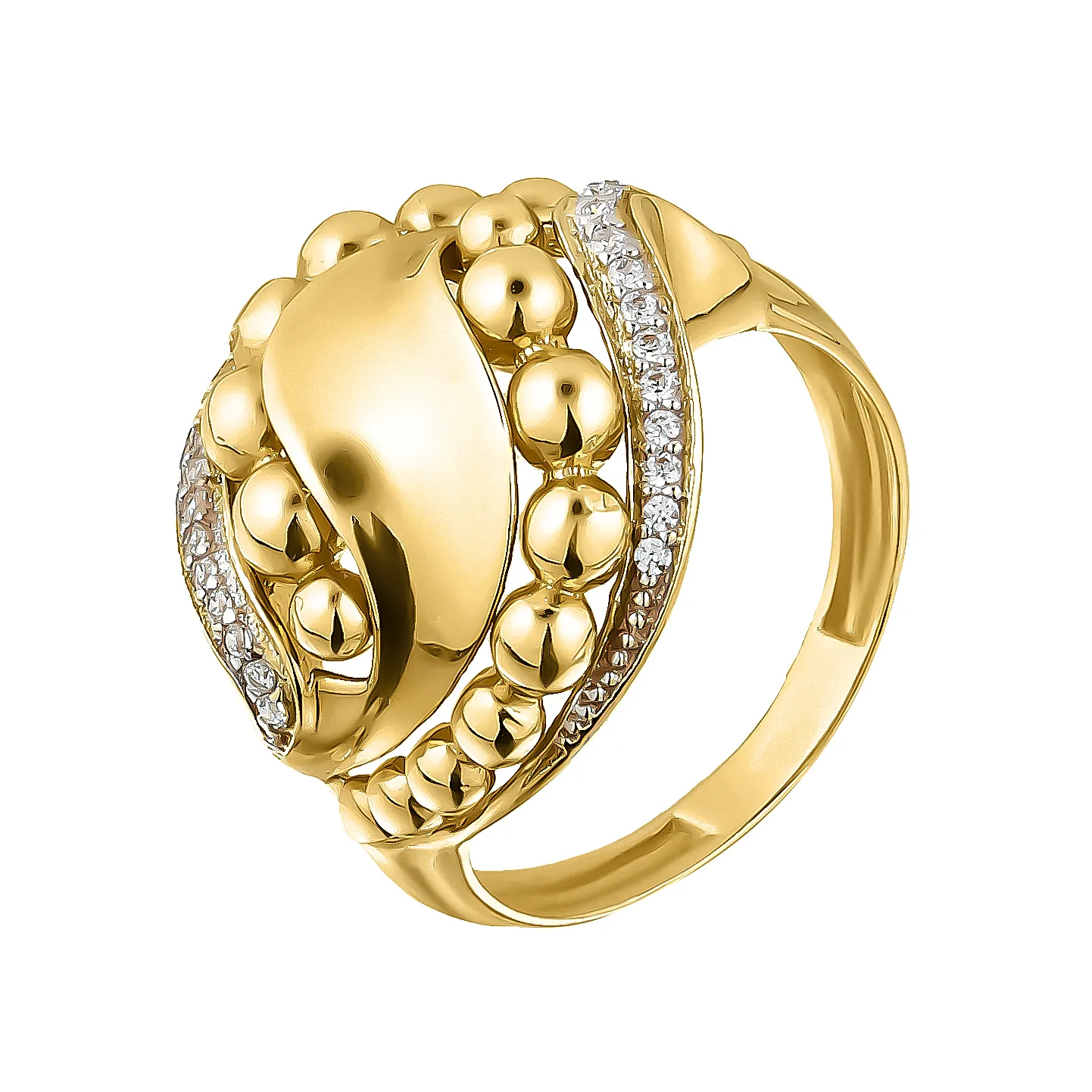 Женское кольцо из золота с фианитами