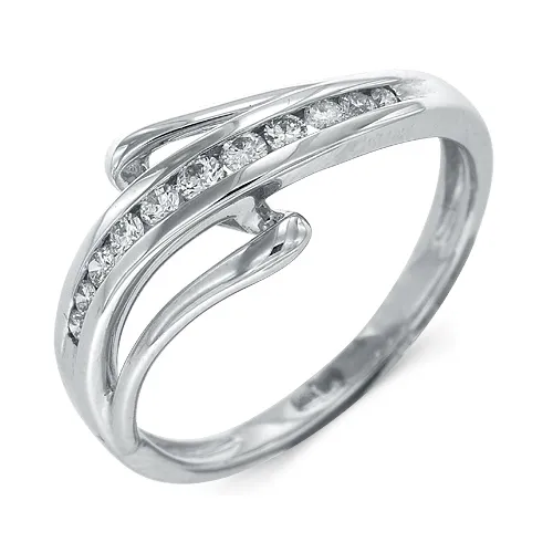 Женское кольцо из белого золота с бриллиантами 0,22 карата