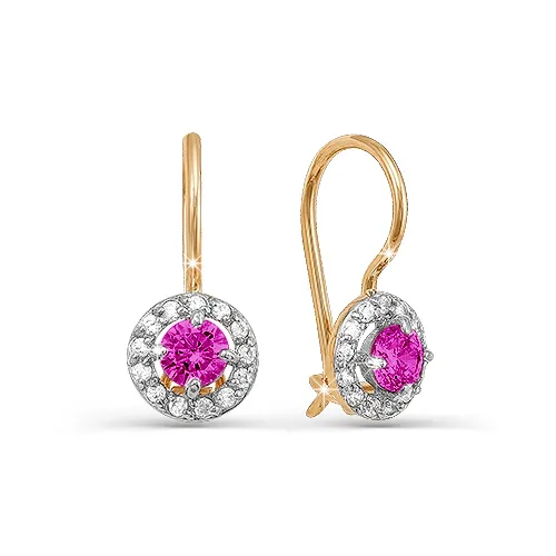 Серьги из золота с фианитами