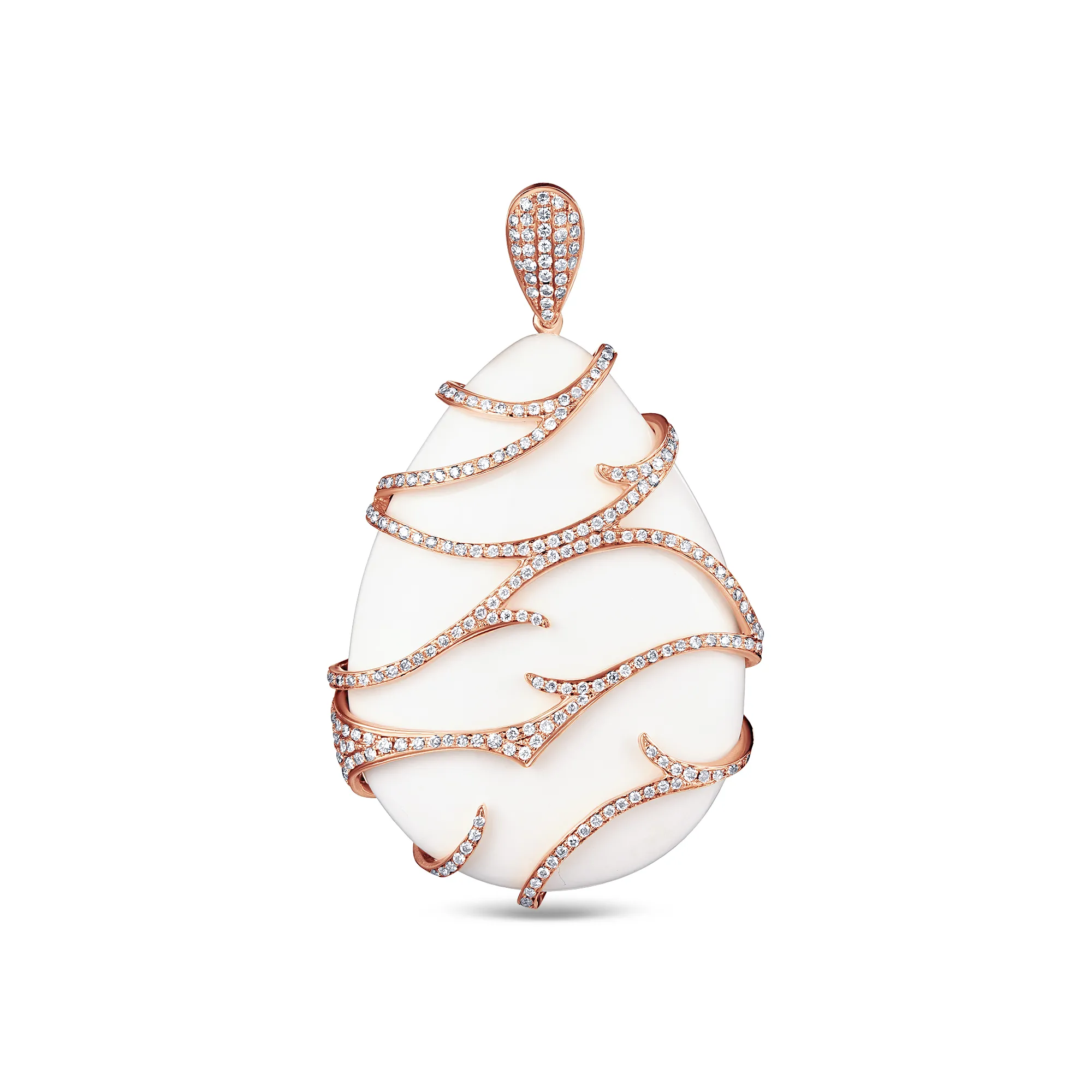 Подвеска из золота с агатом и бриллиантом