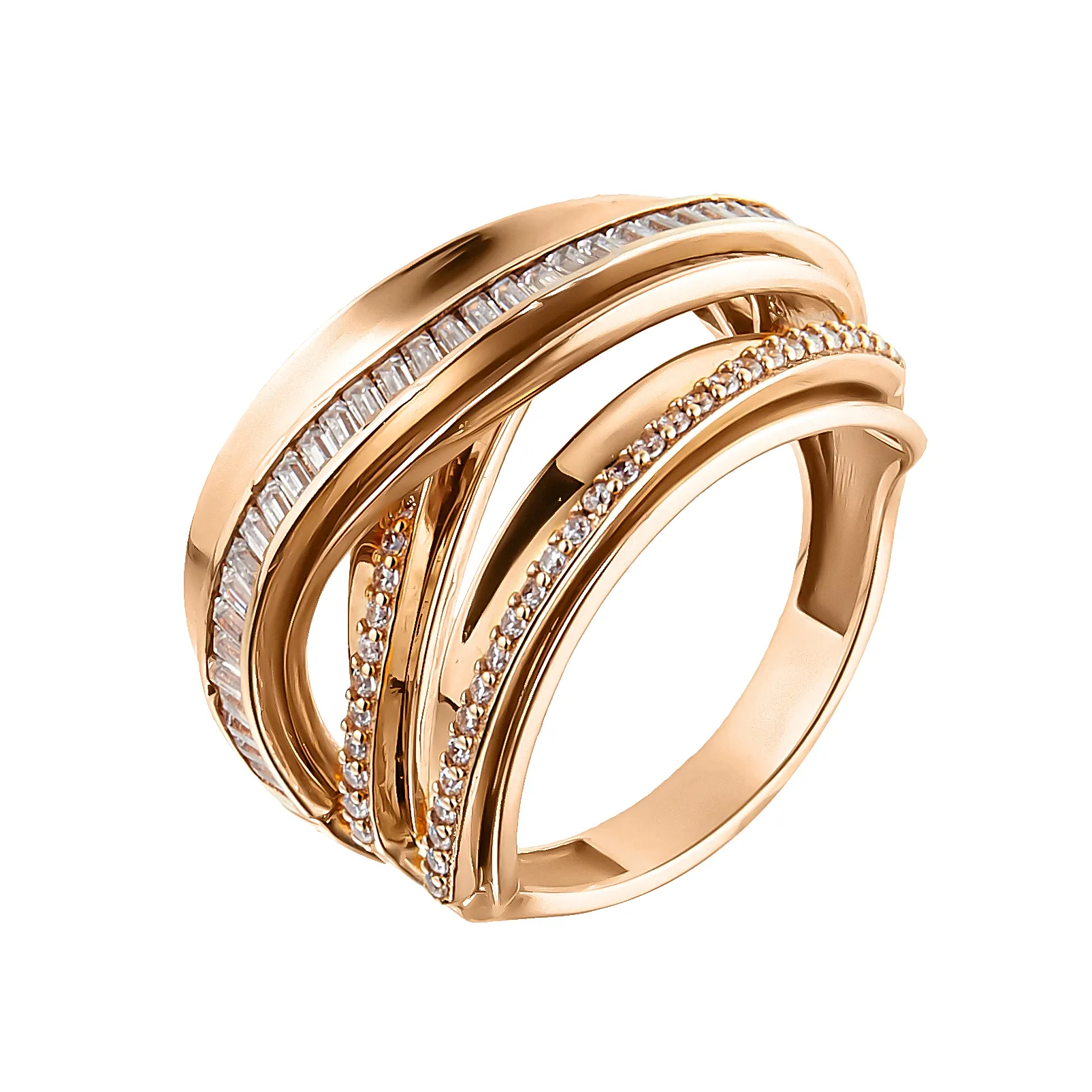 Женское кольцо из золота с фианитами