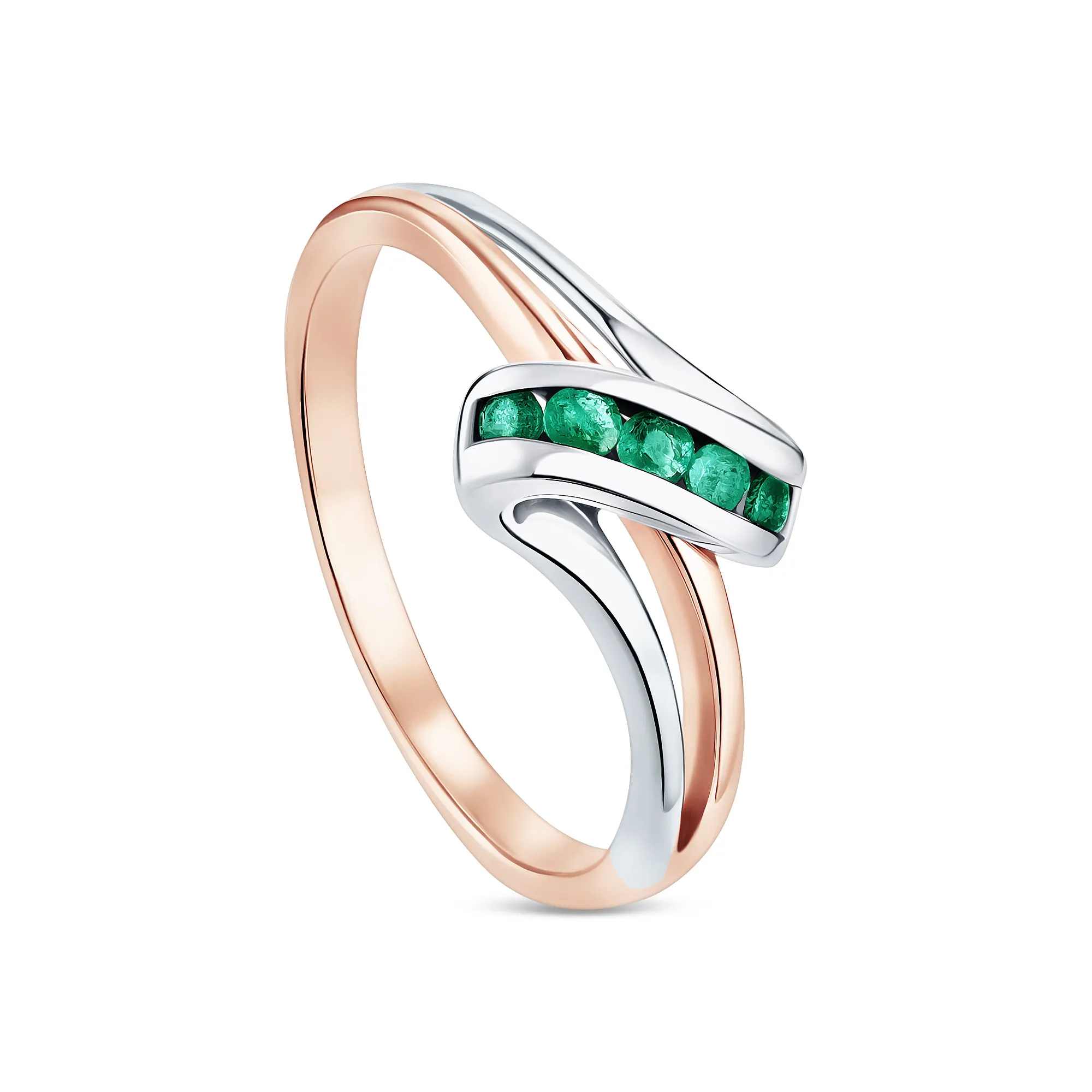 Женское кольцо из золота с изумрудом