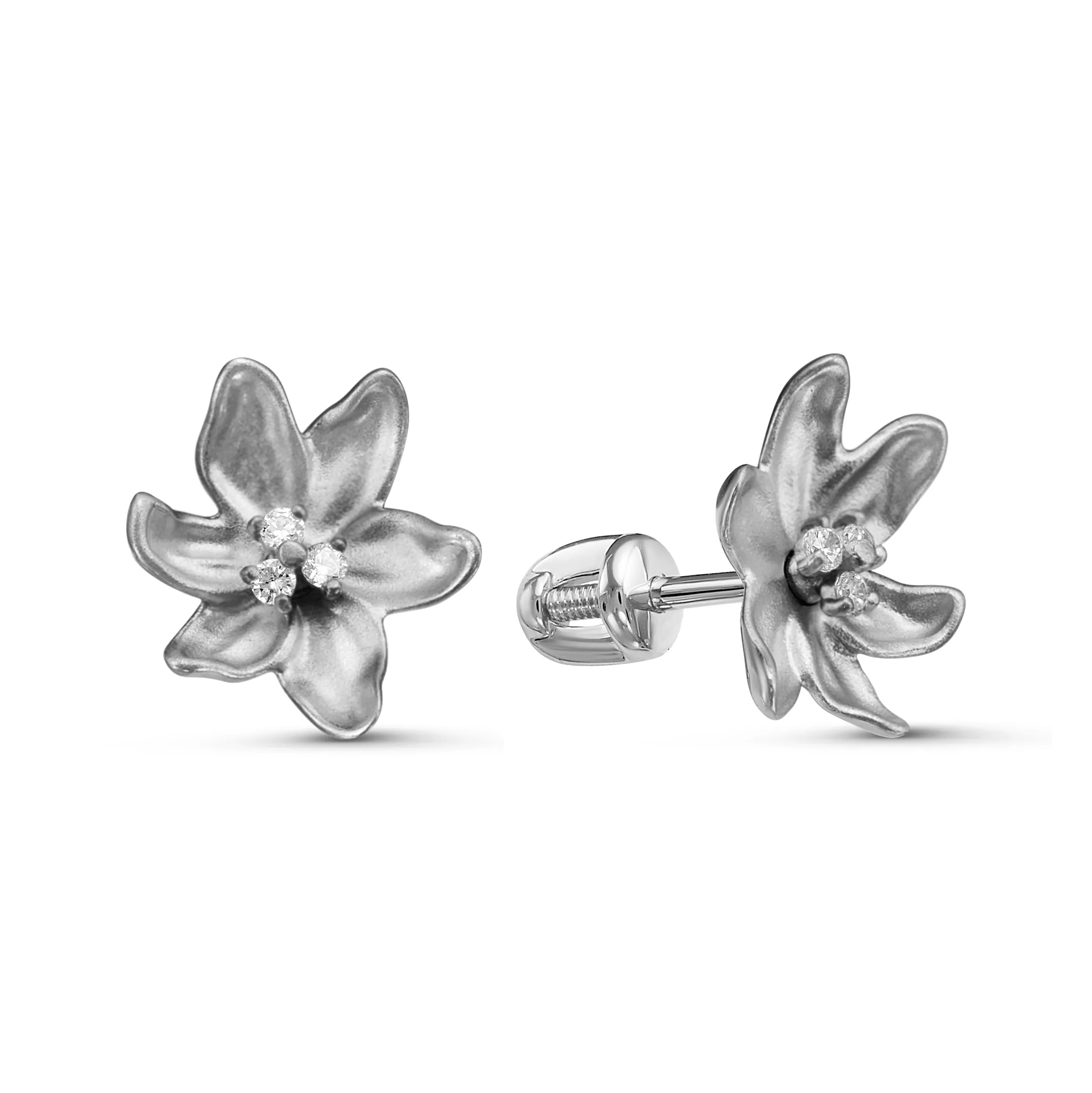 Серьги из серебра с фианитами