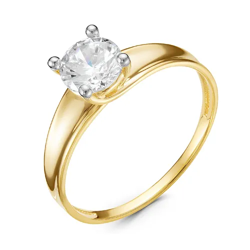 Женское кольцо из золота с фианитами