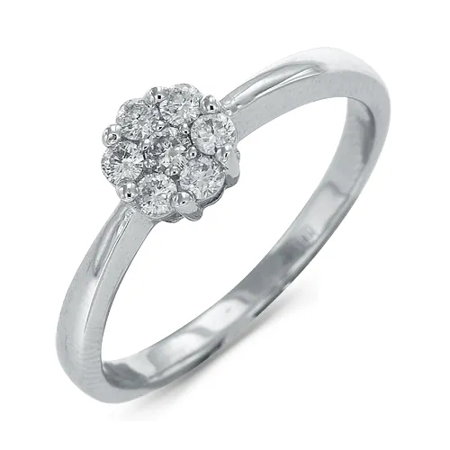 Женское кольцо из белого золота 585 пробы с бриллиантами 0,25 карат, вес от 2,1 гр