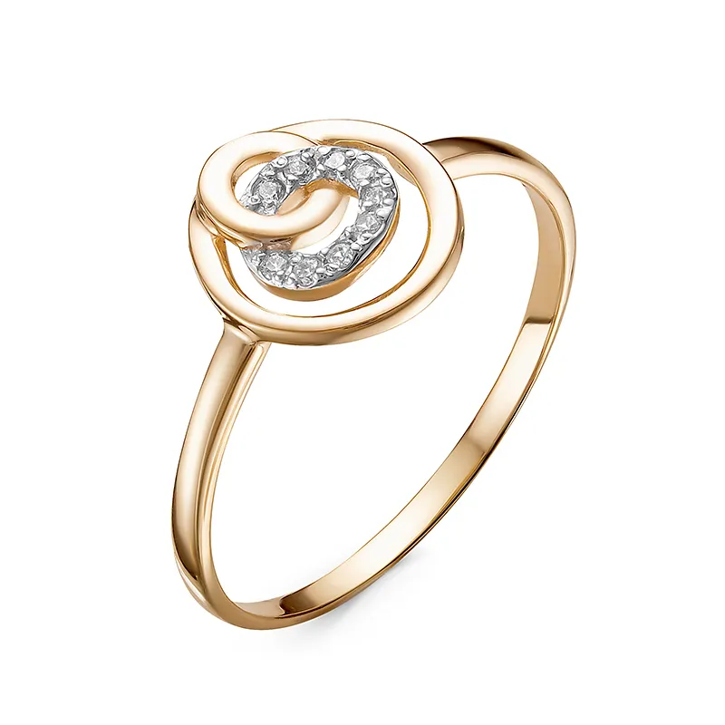 Женское кольцо из золота с фианитами