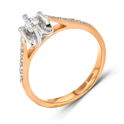 Женское кольцо из золота с бриллиантом