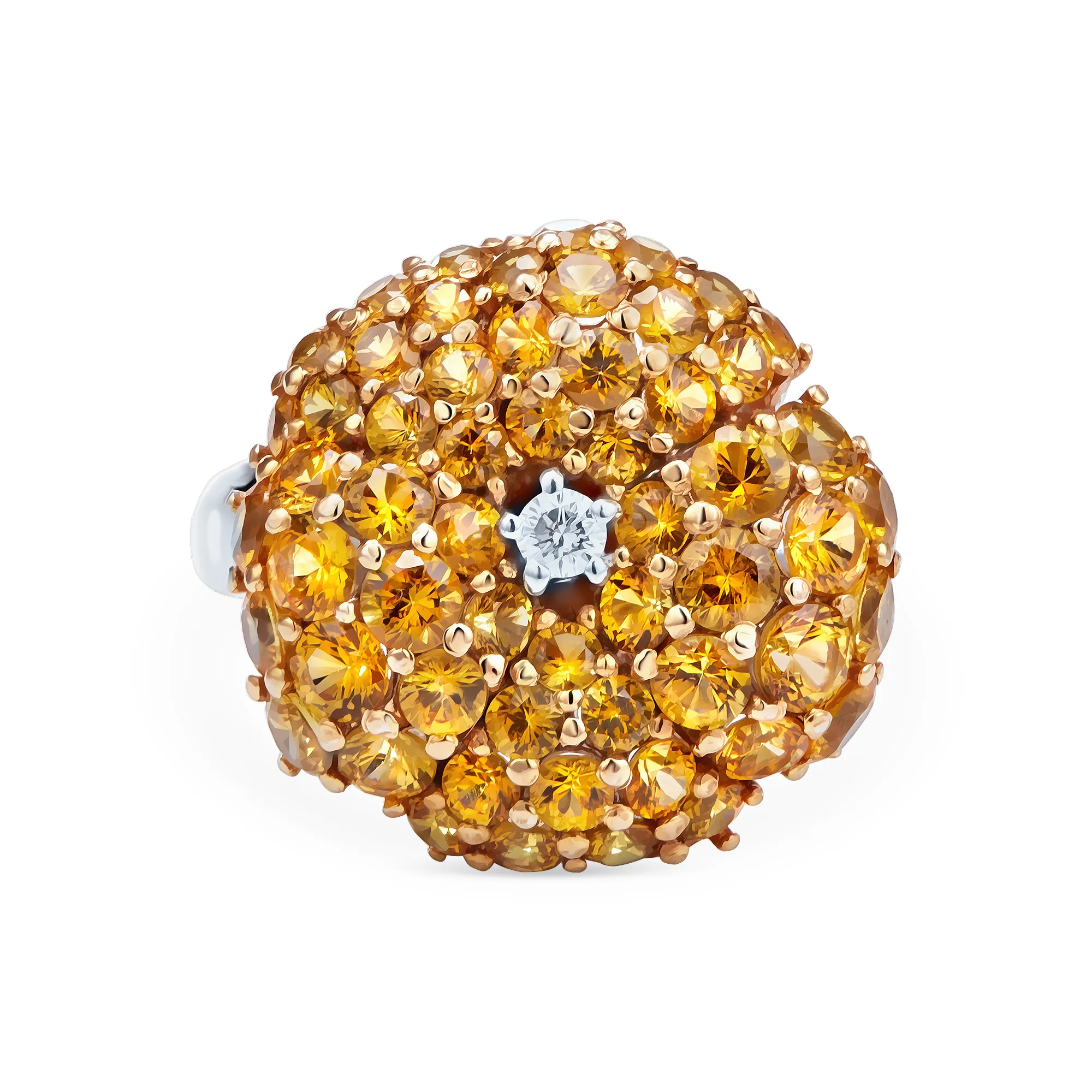 Кольцо из золота с бриллиантом и сапфиром
