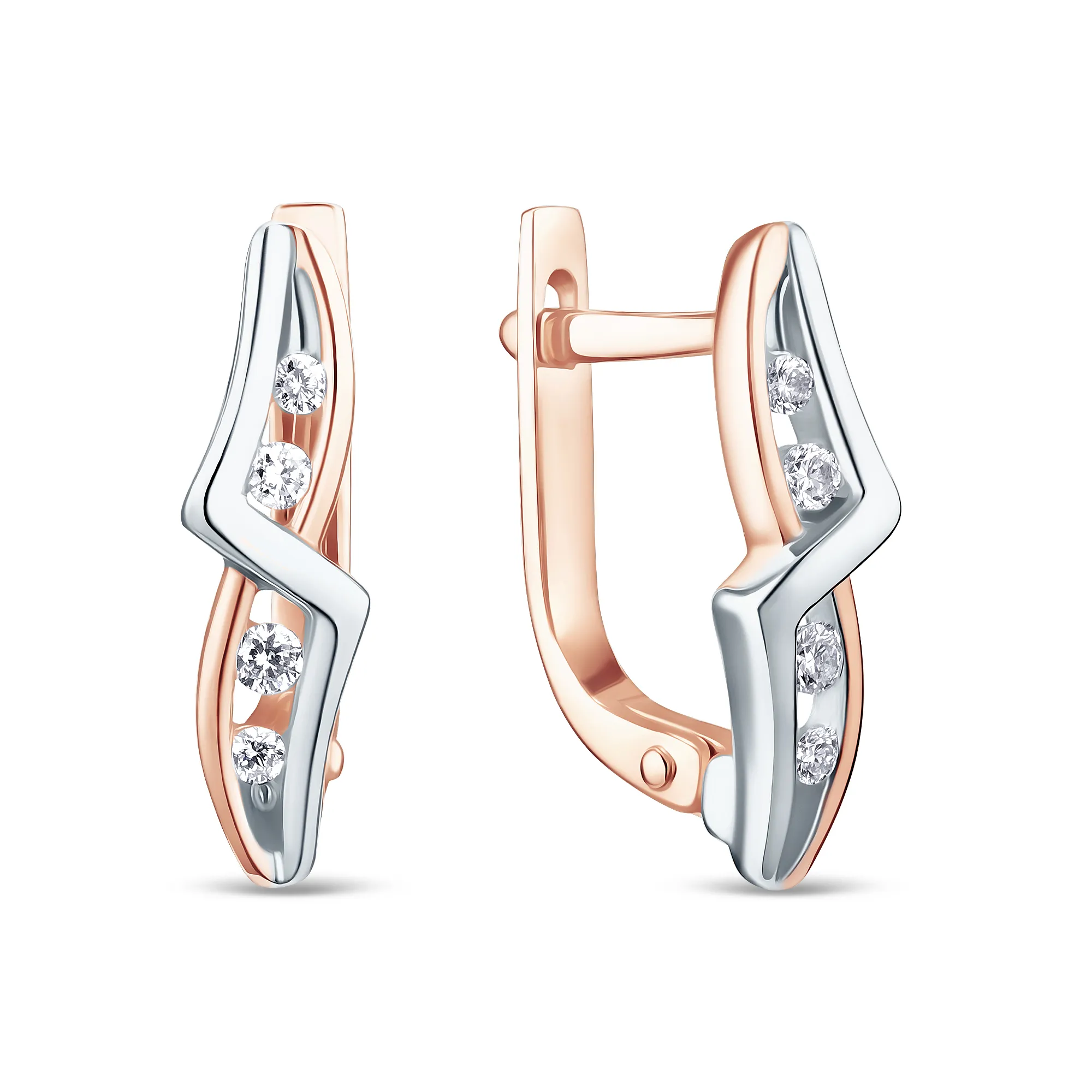 Женские серьги из золота с бриллиантом