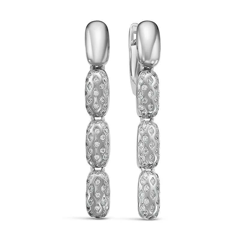 Серьги из серебра с фианитами