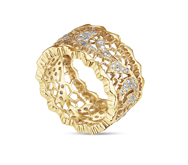 Золотые и бронзовые широкие кольца из золота в Москве