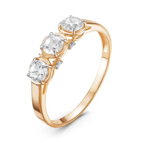 Женское кольцо из золота с фианитами