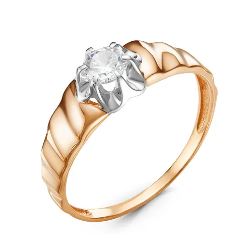 Женское кольцо из золота с фианитами