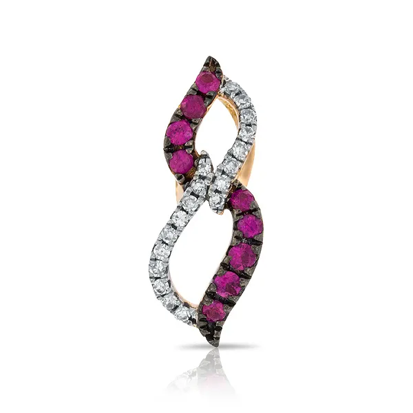 Женская подвеска из золота с бриллиантом и рубином