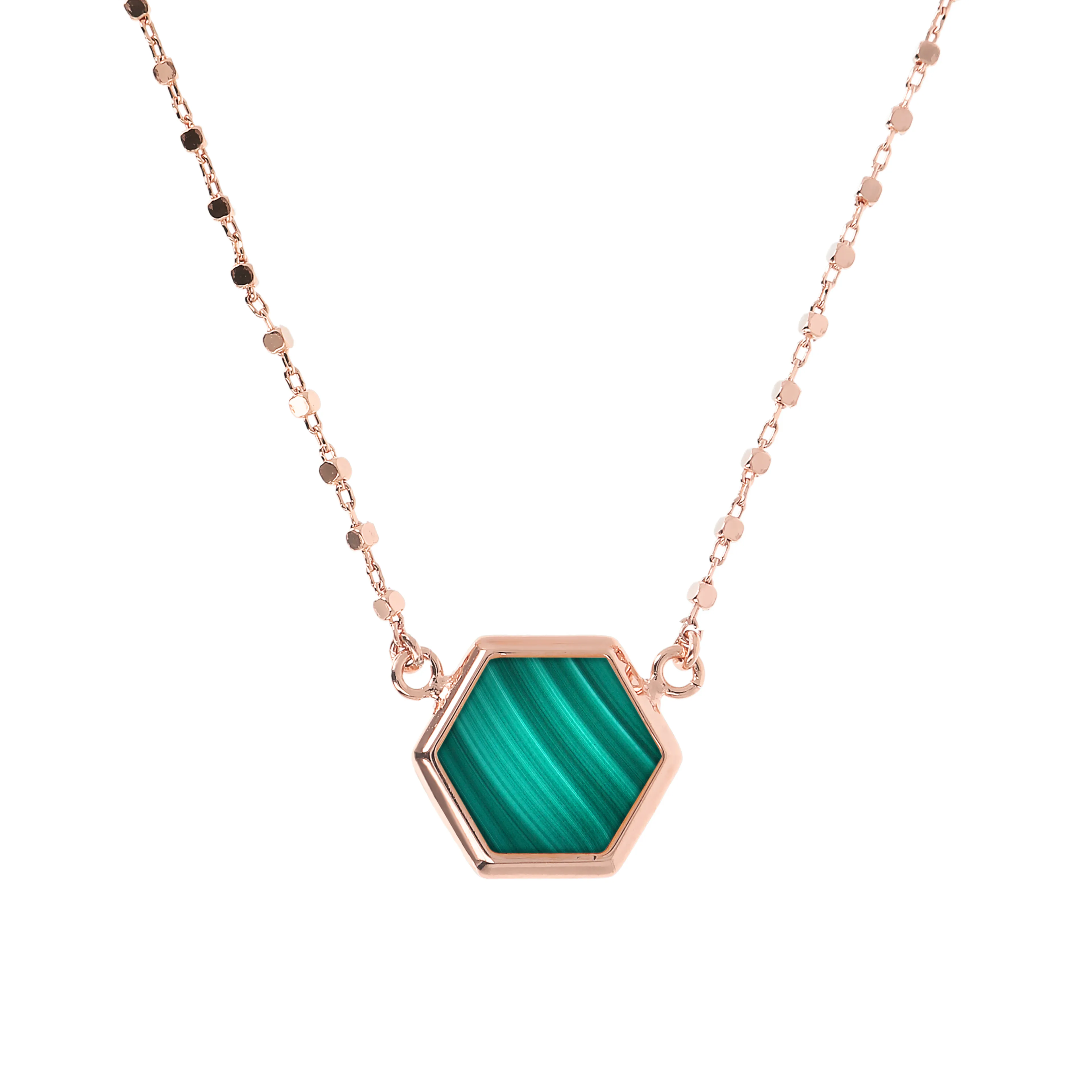 Колье из бронзы Bronzallure Alba малахитом