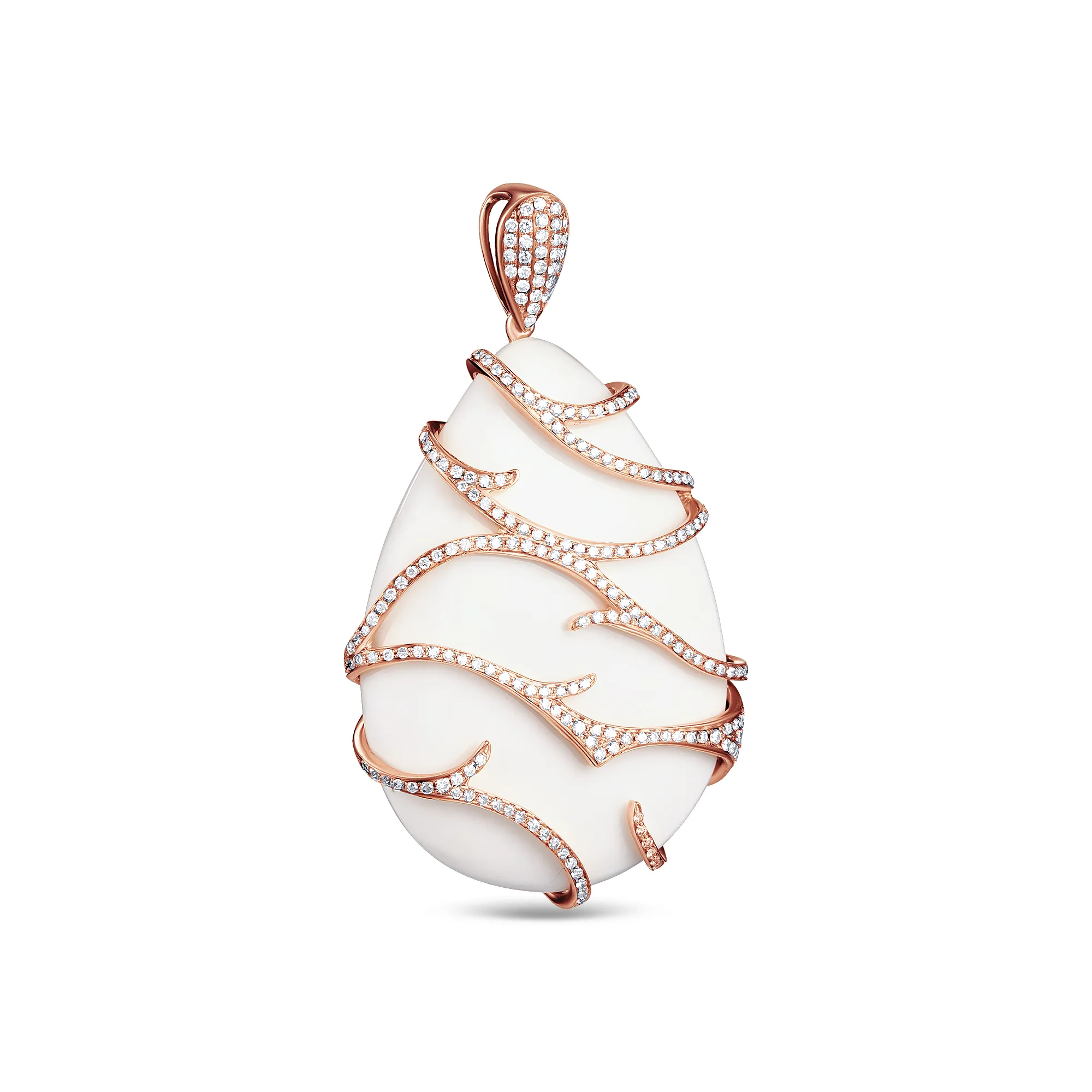 Подвеска из золота с агатом и бриллиантом