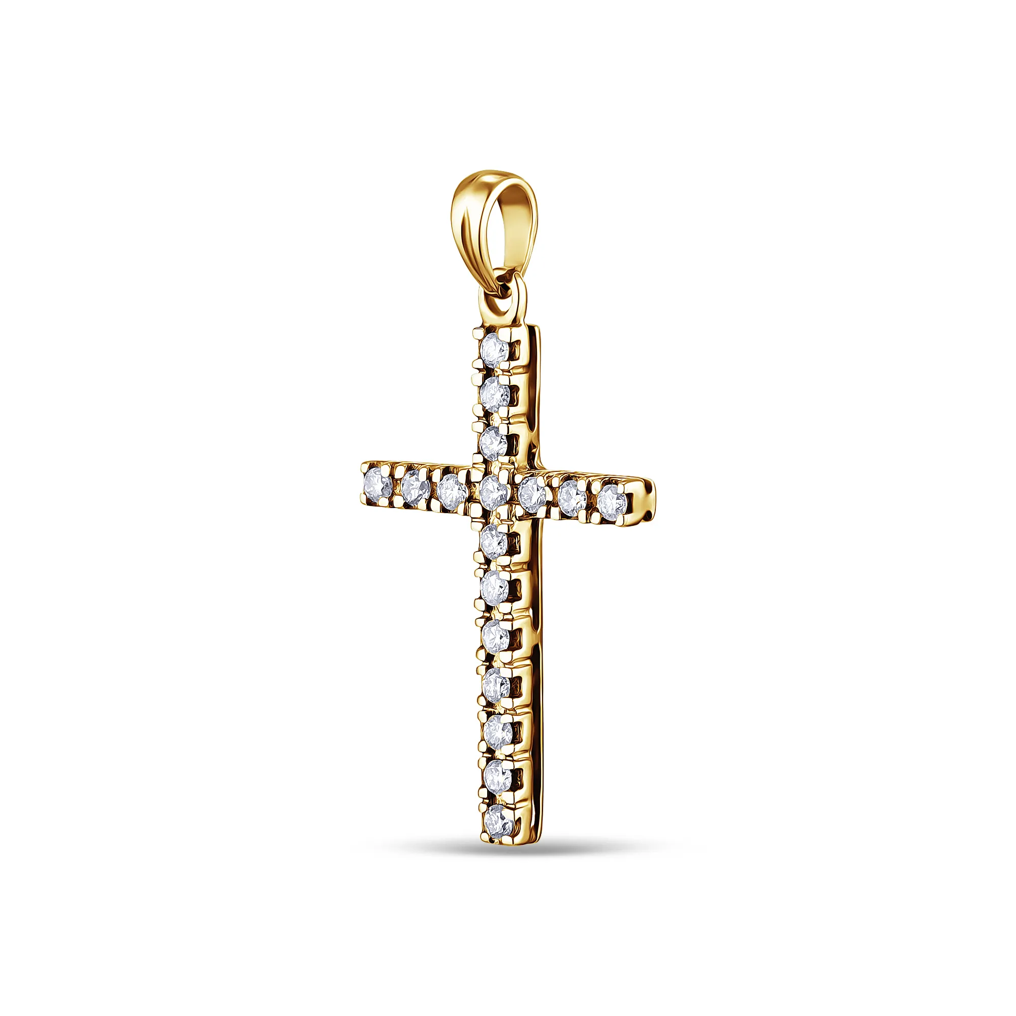 Крестик из золота с бриллиантом