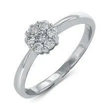 Женское кольцо из белого золота 585 пробы с бриллиантами 0,25 карат, вес от 2,1 гр по цене от 62 720 ₽