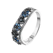 Женское кольцо из золота с бриллиантом и сапфиром по цене от 47 500 ₽