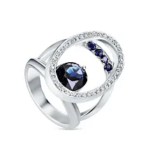 Женское кольцо из золота с бриллиантом и сапфиром по цене от 216 000 ₽