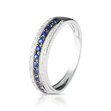 Женское кольцо из золота с бриллиантом и сапфиром по цене от 70 875 ₽