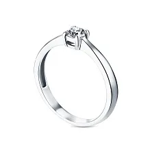 Кольцо из белого золота 585 пробы с бриллиантом 0,2 карата, вес от 1,5 гр по цене от 59 500 ₽