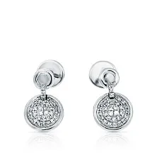 Женские серьги пусеты из белого золота с бриллиантами круглой огранки 0,148 карат