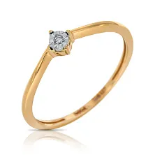 Женское кольцо из золота с бриллиантом по цене от 9 750 ₽