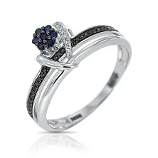 Женское кольцо из золота с бриллиантом и сапфиром по цене от 40 950 ₽