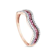 Женское кольцо из золота с бриллиантом и рубином по цене от 55 440 ₽
