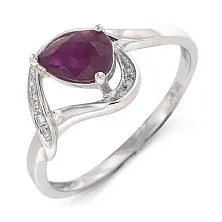 Женское кольцо из золота с бриллиантом и рубином по цене от 52 500 ₽