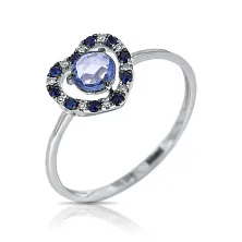 Женское кольцо из золота с бриллиантом и сапфиром по цене от 37 170 ₽