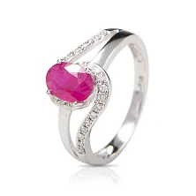 Женское кольцо из золота с бриллиантом и рубином по цене от 97 650 ₽